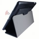 For iPad Air 2 / iPad 6 Black Cross Texture Smart Cover Leather Case with Holder & Loud Speaker