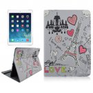 For iPad Air 2 / iPad 6 Eiffel Tower Pattern Smart Cover Leather Case with Holder