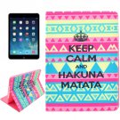 For iPad Air 2 / iPad 6 HAKUNA Pattern Smart Cover Leather Case with Holder & Card Slots