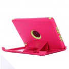 For iPad Air Magenta/Green Monochrome PC + TPU Contrast Color Combination Case with Holder & Mirror