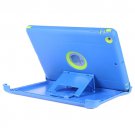 For iPad Air Blue Monochrome PC + TPU Contrast Color Combination Case with Holder & Mirror