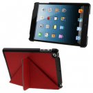 For iPad Mini 1/2/3 Red BELK Italian Style 3-fold Coss Texture Smart Cover