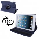 For iPad Mini 1/2/3 Dark Blue 360° Rotatable Litchi Texture Leather Case with Holder
