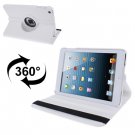 For iPad Mini 1/2/3 White 360° Rotatable Litchi Texture Leather Case with Holder