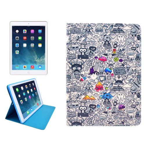 For iPad Mini 1/2/3 Cartoon Pattern Protective PU Smart Cover Leather Case with Card Slot