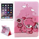 For iPad Mini 1/2/3 Bear Pattern Flip Leather Case with Holder, Card Slots & Wallet