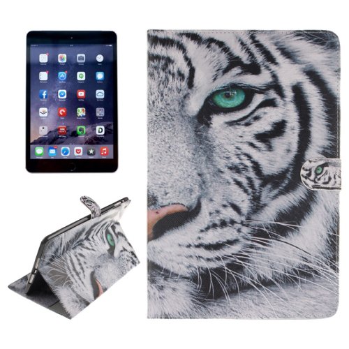 For iPad Mini 1/2/3 Tiger Pattern Leather Case with Holder, Card Slots & Wallet