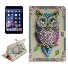 For iPad Mini 1/2/3 Owl Pattern Leather Case with Holder, Card Slots & Wallet