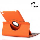 For iPad Mini 4 Orange Cloth 360° Rotating Smart Cover Leather Case with Holder & Card Slots