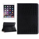 For iPad Mini 4 Black Crocodile Smart Cover Leather Case with Holder, Card Slots & Wallet