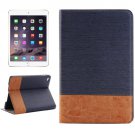 For iPad Mini 4 Dark Blue Cross Texture Horizontal Flip Smart Leather Case with Holder