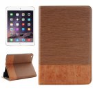 For iPad Mini 4 Brown Cross Texture Horizontal Flip Smart Leather Case with Holder