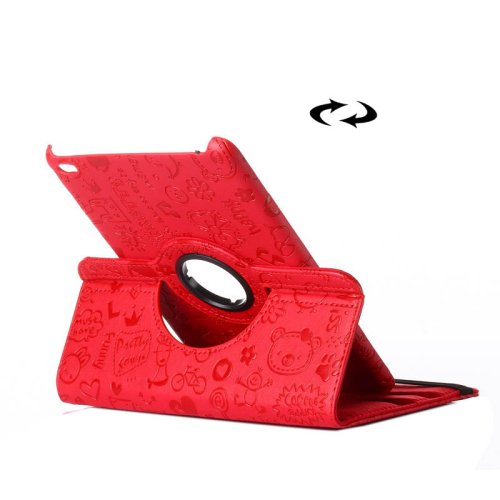For iPad Mini 4 Red Magic Girl Pattern 360&Acirc;&deg; Rotating Smart Leather Case with Holder
