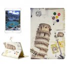 For iPad Mini 4 Leaning Tower Pattern Horizontal Flip Leather Case with Holder