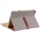 For iPad Mini 4 Retro Grey Leather Case with Holder, Belt Fastener & 2 Antiskid Ribbons