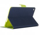 For iPad Mini 4 Dark Blue Cross Shockproof Leather Case with Holder, Card Slots & Wallet