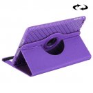 For iPad Mini 4 Purple Denim Leather Case with 360° Rotation Holder, Card Slots & Wallet