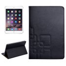 For iPad Mini 4 Black Crazy Horse and Lattice Texture Leather Case with Holder and Card Slots
