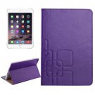 For iPad Mini 4 Purple Crazy Horse and Lattice Texture Leather Case with Holder and Card Slots