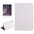 For iPad Mini 4 White  Crazy Horse and Lattice Texture Leather Case with Holder and Card Slots