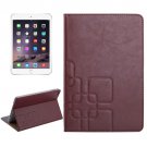 For iPad Mini 4 Brown Crazy Horse and Lattice Texture Leather Case with Holder and Card Slots
