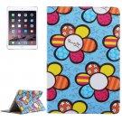 For iPad Mini 4 Blue Sunflower Pattern PC + PU Leather Case with Holder & Card Slots