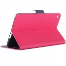 For iPad Mini 4 Magenta Cross Shockproof Leather Case with Holder, Card Slots & Wallet