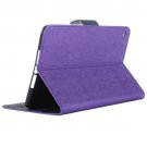 For iPad Mini 4 Purple Cross Shockproof Leather Case with Holder, Card Slots & Wallet