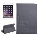 For iPad Mini 4 Grey Crazy Horse and Lattice Texture Leather Case with Holder and Card Slots