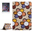 For iPad Mini 4 Khaki Sunflower Pattern PC + PU Leather Case with Holder & Card Slots