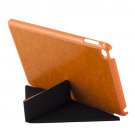 For iPad Mini 4 Brown Transformers Style Crazy Horse Smart Cover Leather Case with Holder