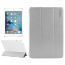 For iPad Mini 4 ENKAY Silver Silk Texture Smart Cover Leather Case with 3 Fold Holder