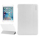 For iPad Mini 4 ENKAY White Silk Texture Smart Cover Leather Case with 3 Fold Holder