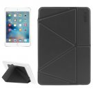 For iPad Mini 4 ENKAY Black Transformers Style Silk Solid Color Leather Case with Holder