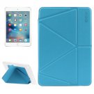 For iPad Mini 4 ENKAY Blue Transformers Style Silk Solid Color Leather Case with Holder