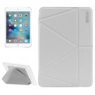 For iPad Mini 4 ENKAY White Transformers Style Silk Solid Color Leather Case with Holder