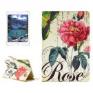 For iPad Mini 4 Rose Pattern Horizontal Flip Leather Case with Holder