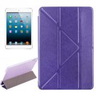 For iPad Mini 4 Purple Transformers Style Silk Texture Solid Color Leather Case with Holder