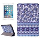 For iPad Mini 4 Flower Pattern Karst Smart Cover Leather Case with 3 Fold Holder