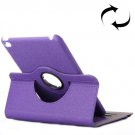 For iPad Mini 4 Purple Cloth 360° Rotating Smart Cover Leather Case with Holder & Card Slots