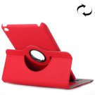 For iPad Mini 4 Red Cloth 360° Rotating Smart Cover Leather Case with Holder & Card Slots
