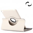 For iPad Mini 4 White Cloth 360° Rotating Smart Cover Leather Case with Holder & Card Slots