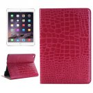For iPad Mini 4 Magenta Crocodile Smart Cover Leather Case with Holder, Card Slots & Wallet