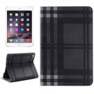 For iPad Mini 4 Grey Grid Texture Horizontal Flip Smart Leather Case with Holder