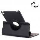 For iPad Mini 4 Black Cloth 360° Rotating Smart Cover Leather Case with Holder & Card Slots