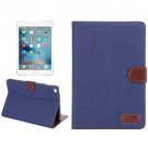 For iPad Mini 4 Dark Blue Denim Smart Cover Leather Case with Card Slots & Holder & Wallet