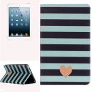 For iPad Mini 1/2/3 Stripe Pattern Horizontal Flip Leather Case with Holder