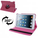 For iPad Mini 1/2/3 Magenta 360° Rotatable Litchi Texture Leather Case with Holder