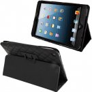For iPad Mini 1/2/3 Black Plaid Texture Soft Leather Case with Holder & Sleep / Wake-up Function