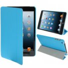 For iPad Mini 1/2/3 Blue 3-fold Smart Cover PU Leather Case